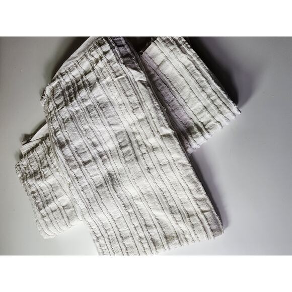 NICOLE MILLER HOME White Frayed Stripe STANDARD Pillow Shams - Set of 2 - Picture 5 of 10